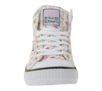 BRITISH KNIGHTS Dee Damen Mid-Top Sneaker mit Flamingos Schnür-Schuhe mit verstärktem Zehenbereich B49-3733-01 Weiß/Pink/Schwarz