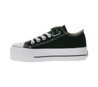 BRITISH KNIGHTS Kaya Low Kids' Low-Top Canvas Sneakers with Reinforced Toe and Platform Lace-Up Shoes B49-3705C-02 Black