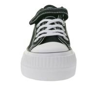 BRITISH KNIGHTS Kaya Low Kids' Low-Top Canvas Sneakers with Reinforced Toe and Platform Lace-Up Shoes B49-3705C-02 Black