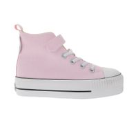 BRITISH KNIGHTS Kaya Mid Kinder Mid-Top Canvas-Sneaker mit verstärktem Zehenbereich Schnür-Schuhe Teenager Jungen Mädchen B49-3709C-04 Blass-Rosa