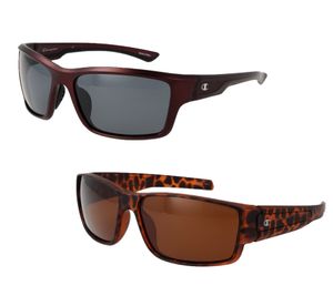 Lunettes de soleil Champion pour homme, lunettes de soleil polarisées décontractées, lunettes de soleil de vacances avec ou sans filtre, rouge bordeaux ou marron