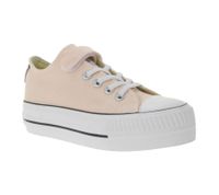 BRITISH KNIGHTS Kaya Low Kids' Low-Top Canvas Sneakers with Reinforced Toe and Platform Lace-Up Shoes B49-3705C-03 Nude-Pink