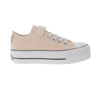 BRITISH KNIGHTS Kaya Low Kids' Low-Top Canvas Sneakers with Reinforced Toe and Platform Lace-Up Shoes B49-3705C-03 Nude-Pink