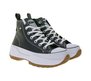 BRITISH KNIGHTS Kaya Mid Fly Women's Mid-Top Canvas Sneakers with Serrated Sole Lace-Up Shoes B49-3735-02 Black