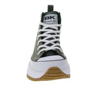 BRITISH KNIGHTS Kaya Mid Fly Women's Mid-Top Canvas Sneakers with Serrated Sole Lace-Up Shoes B49-3735-02 Black