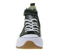 BRITISH KNIGHTS Kaya Mid Fly Kids Mid-Top Canvas Sneakers with Serrated Sole Lace-Up Shoes Teen Boys Girls B49-3702C-01 Black