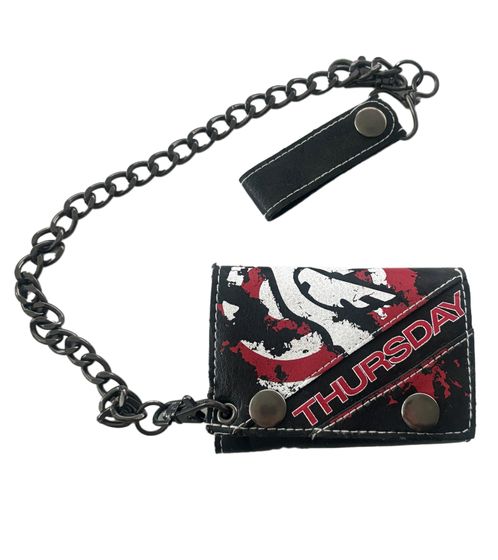 Thursday Post-Hardcore Band Wallet with Logo Print, Black