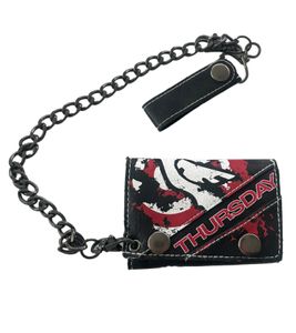 Thursday Post-Hardcore Band Wallet with Logo Print, Black