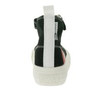 BRITISH KNIGHTS Kaya Mid Kids Mid-Top Canvas Sneakers with Decorative Heart Print Lace-Up Shoes Teenage Girls B52-3705C-01 Black