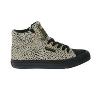 BRITISH KNIGHTS Dee Damen Mid-Top Sneaker mit Geparden-Muster Schnür-Schuhe mit verstärktem Zehenbereich in Oliv-Grün oder Beige/Schwarz