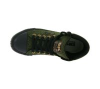 BRITISH KNIGHTS Dee Damen Mid-Top Sneaker mit Geparden-Muster Schnür-Schuhe mit verstärktem Zehenbereich in Oliv-Grün oder Beige/Schwarz