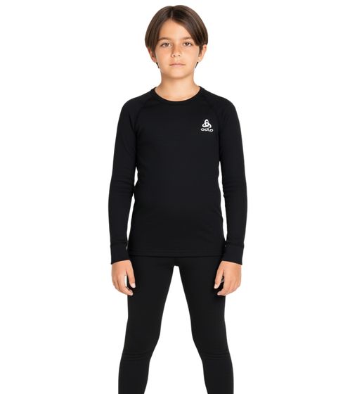 odlo Kids' Thermal Shirt with ZeroScent Technology, Long-Sleeved Functional Shirt 10459 1500 Black