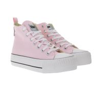 BRITISH KNIGHTS Kaya Mid Women's Mid-Top Canvas Sneakers with Reinforced Toe, Lace-Up Shoes B49-3709-04 Pale Pink