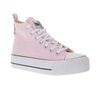 BRITISH KNIGHTS Kaya Mid Women's Mid-Top Canvas Sneakers with Reinforced Toe, Lace-Up Shoes B49-3709-04 Pale Pink