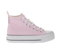 BRITISH KNIGHTS Kaya Mid Women's Mid-Top Canvas Sneakers with Reinforced Toe, Lace-Up Shoes B49-3709-04 Pale Pink