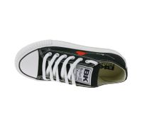 BRITISH KNIGHTS Kaya Low Women's Low-Top Canvas Sneakers with Heart Embroidery and Love Print Lace-Up Shoes B49-3706-02 Black