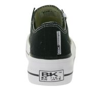 BRITISH KNIGHTS Kaya Low Women's Low-Top Canvas Sneakers with Heart Embroidery and Love Print Lace-Up Shoes B49-3706-02 Black