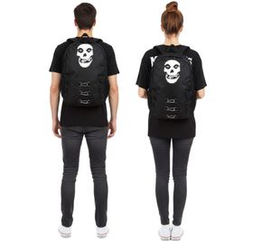 Misfits Backpack with Large Skull Design - Fan Backpack, School Backpack, Black