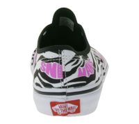 VANS Authentic Kids' Zebra-Design Canvas Sneakers, Lace-Up Shoes with Pink Logo, Teen Girls' Zebra Daze VN0A4UH3BMA1 Black/White