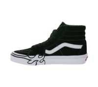 VANS SK8-Hi Flame Women's High-Top Sneakers with Flame Design Suede Shoes VN0005UJBZW1 Black/White