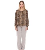 Pack de 2 Blusas Vestino Carmen de mujer con hombros descubiertos y estampado de leopardo (900319) Beige/Negro