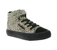 BRITISH KNIGHTS Dee Kids' Mid-Top Sneakers with Polka Dots - Lace-Up Shoes for Girls and Boys with Reinforced Toe - Black/Olive Green or Beige/Black