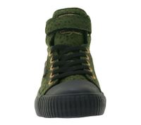 BRITISH KNIGHTS Dee Kids' Mid-Top Sneakers with Polka Dots - Lace-Up Shoes for Girls and Boys with Reinforced Toe - Black/Olive Green or Beige/Black