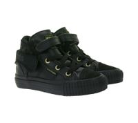 BRITISH KNIGHTS Roco Baby Mid-Top Sneakers with Cheetah Print - Toddler Lace-Up Shoes with Fold-Down Cuff - Girls B48-3709I Black