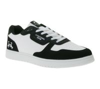 Zapatillas casuales básicas para hombre de U.S. ATHLETIC con logo en relieve, cordones y bordado. Disponibles en negro/gris, blanco/gris o blanco/negro.