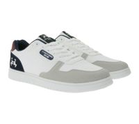 Zapatillas casuales básicas para hombre de U.S. ATHLETIC con logo en relieve, cordones y bordado. Disponibles en negro/gris, blanco/gris o blanco/negro.