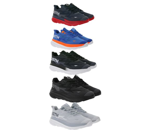 Zapatillas informales U.S. Athletic Nitro para hombre con estampado "USTH", con cordones. Disponibles en azul marino/rojo, negro, azul/naranja neón/blanco, negro/blanco o gris/blanco.