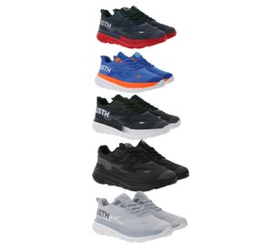 Zapatillas informales U.S. Athletic Nitro para hombre con estampado "USTH", con cordones. Disponibles en azul marino/rojo, negro, azul/naranja neón/blanco, negro/blanco o gris/blanco.