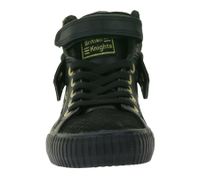 BRITISH KNIGHTS Roco Kids' Mid-Top Sneakers with Cheetah Print, Lace-Up Shoes with Fold-Down Cuff, Teen Girls B48-3709C Black or Black/Beige