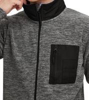 INDICODE Wilton Herren Fleece-Jacke mit Stehkragen und Brusttasche Übergangs-Jacke in melierter Optik 55383MM in Grau/Schwarz, Grün, oder Navy/Schwarz