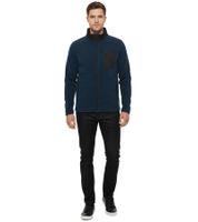 INDICODE Wilton Herren Fleece-Jacke mit Stehkragen und Brusttasche Übergangs-Jacke in melierter Optik 55383MM in Grau/Schwarz, Grün, oder Navy/Schwarz