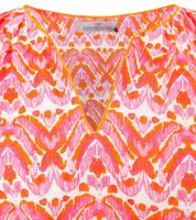 ZWILLINGSHERZ Joyful - Camicia estiva con decorazioni da donna, modello tunica, 33236, arancione/rosa/bianco o blu/rosa/bianco/verde