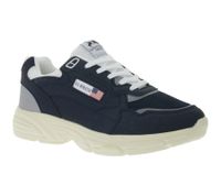 U.S. ATHLETIC Flag Men's Casual Sneakers with Overlay Look, Lace-Up Shoes, Black/White or Navy/White