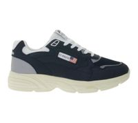 U.S. ATHLETIC Flag Men's Casual Sneakers with Overlay Look, Lace-Up Shoes, Black/White or Navy/White