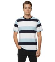 11 PROJECT Frankie Men's Cotton T-Shirt, Color-Blocking Summer Shirt 21301046ME Brown/White, Blue/White, or Black/White