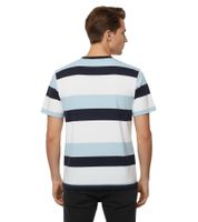11 PROJECT Frankie Men's Cotton T-Shirt, Color-Blocking Summer Shirt 21301046ME Brown/White, Blue/White, or Black/White