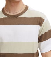 11 PROJECT Frankie Men's Cotton T-Shirt, Color-Blocking Summer Shirt 21301046ME Brown/White, Blue/White, or Black/White