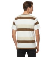 11 PROJECT Frankie Men's Cotton T-Shirt, Color-Blocking Summer Shirt 21301046ME Brown/White, Blue/White, or Black/White