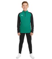Felpa con zip a 1/4 da bambino PUMA Teamliga, maglia da allenamento sostenibile con dryCELL, maglia sportiva 657237 05 Verde