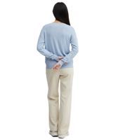 OXMO Damen Strick-Pullover mit V-Ausschnitt Alltags-Pullover 2180078-ME 1441211 Hell-Blau