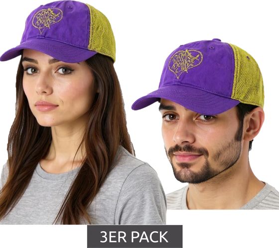 3-Pack Pussycat Dolls Unisex Trucker Cap Baseball Cap with Breathable Mesh Panel, Cotton Cap, Fan Hat TC110470PCD Purple/Gold