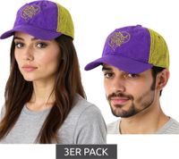 3-Pack Pussycat Dolls Unisex Trucker Cap Baseball Cap with Breathable Mesh Panel, Cotton Cap, Fan Hat TC110470PCD Purple/Gold