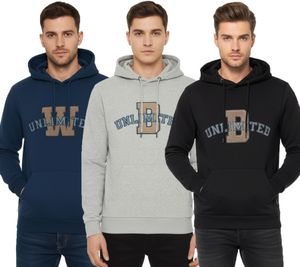BLEND Men's Cotton Hoodie with UNLIMITED Logo 20717207 Black, Gray, or Blue