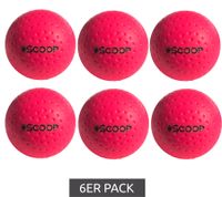 6er Sparpack SCOOP X-Treme Hockey Street-Balls mit Dimple-Design Hockeyball Sport-Ausrüstung Weiß, Grün, Pink, Gelb oder Orange
