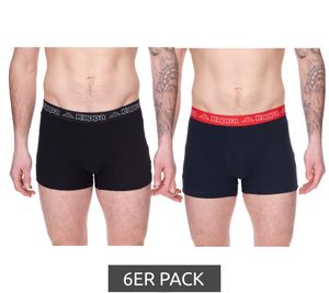 6-Pack Kappa Men's Boxer Shorts with Brand Logo and Lettering 351L1JW ADL Black/Blue/Red