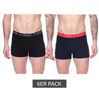 6-Pack Kappa Men's Boxer Shorts with Brand Logo and Lettering 351L1JW ADL Black/Blue/Red